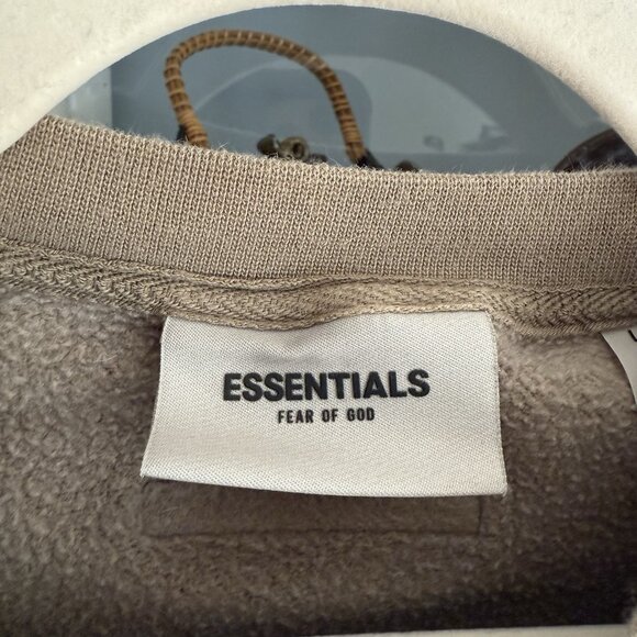 Fear of God Essentials Kids Size 10/L Pullover Crewneck Taupe - Picture 4 of 6